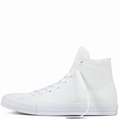 Converse Chuck Taylor All Star X Nike Flyknit High Tops Mens - White/White/White Shoes (580RSEMK)
